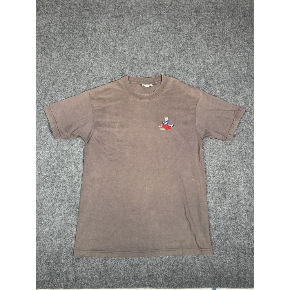 Menace Skateboards T Shirt Size Large Brown Short Sleeve Vtg 90s